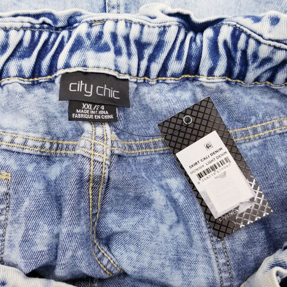 *NEW* CITY CHIC Cali Denim Skirt Light Denim Size 24 NWT - Picture 8 of 9